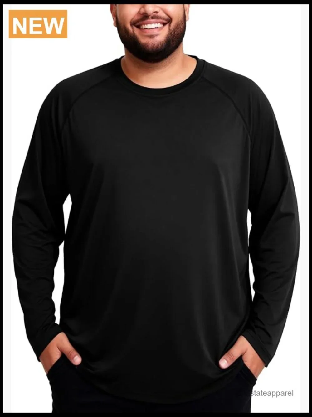 Men's Big and Tall UPF 50+ Long Sleeve Sun Protection Rash Guard Shirt